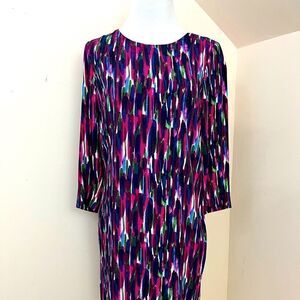 Boden Beaufort Watercolor Shift Dress Pink Navy 6L